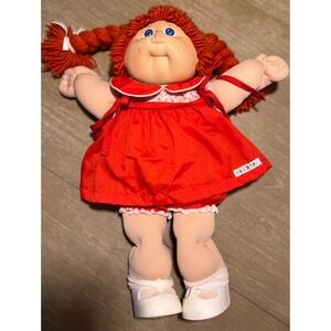 Vintage Cabbage Patch Kids Rare 1984 Red Hair Blue Eyes Red Dress Classic Doll